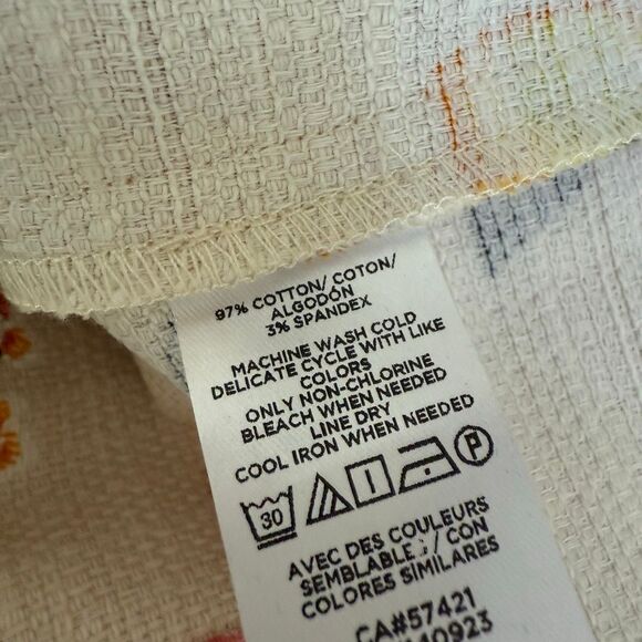 Loft Outlet textured cotton blend Beige Lemon Skirt size 14 - Picture 5 of 8